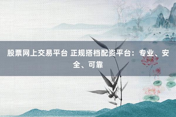股票网上交易平台 正规搭档配资平台：专业、安全、可靠
