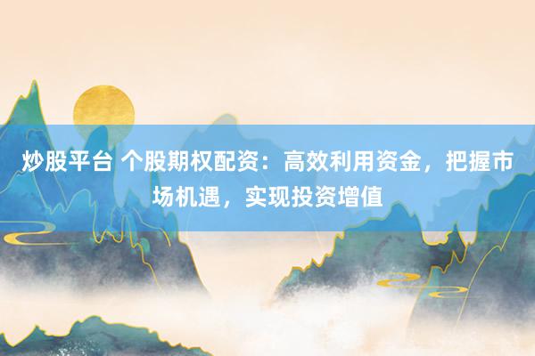 炒股平台 个股期权配资：高效利用资金，把握市场机遇，实现投资增值