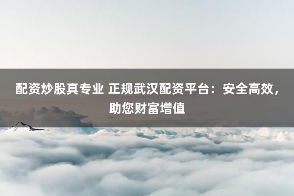 配资炒股真专业 正规武汉配资平台：安全高效，助您财富增值